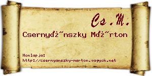 Csernyánszky Márton névjegykártya