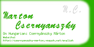 marton csernyanszky business card