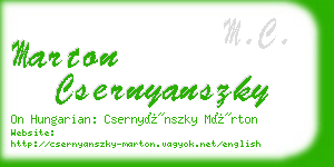 marton csernyanszky business card